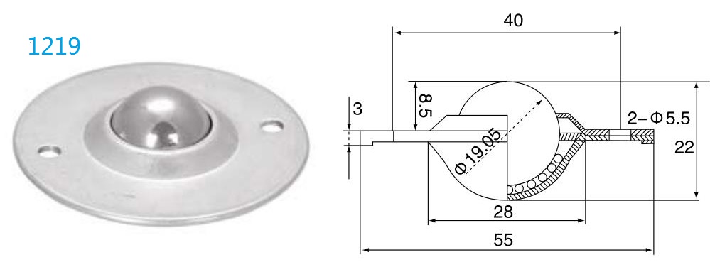 hole fixing ball transfer unit hole fixing ball transfer unit