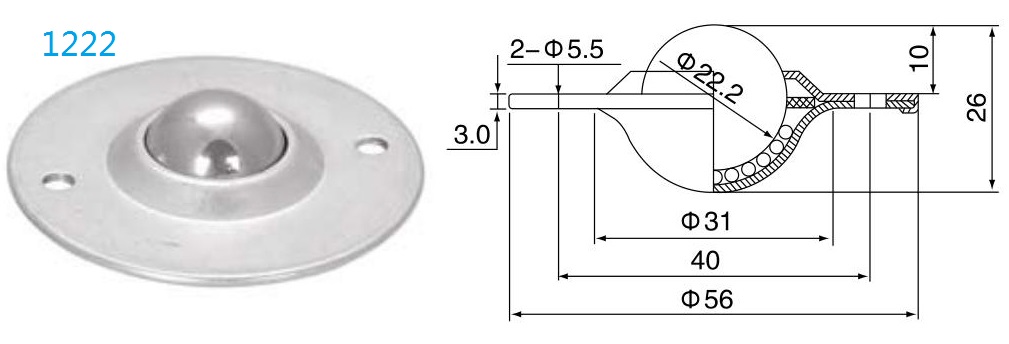 Round Flange Fixing Ball Transfer Unit Round Flange Fixing Ball Transfer Unit