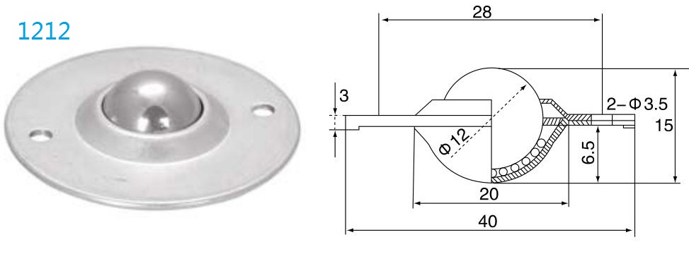 1212 flange fixing ball transfer unit 1212 flange fixing ball transfer unit