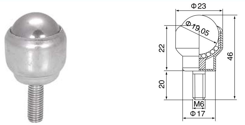 bolt-fixing ball transfer unit bolt-fixing ball transfer unit