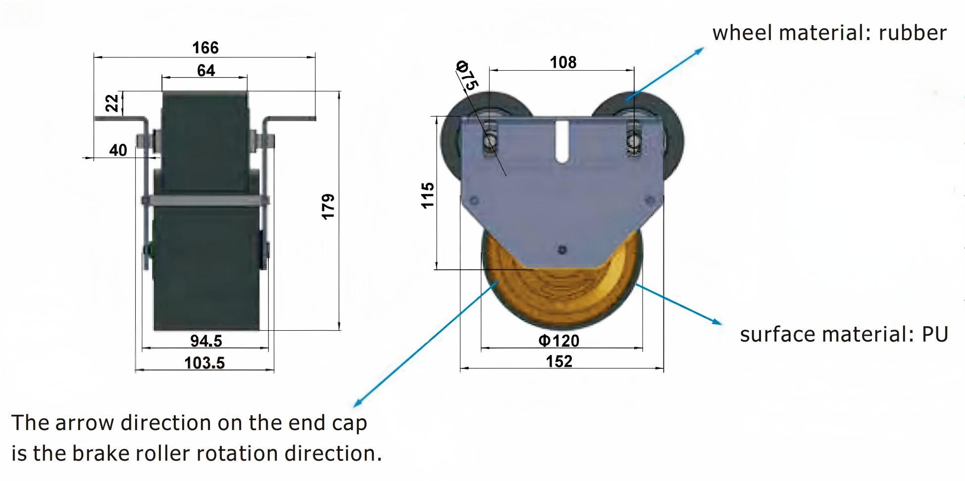 drop-in brake roller dimensions and materials drop-in brake roller dimensions and materials