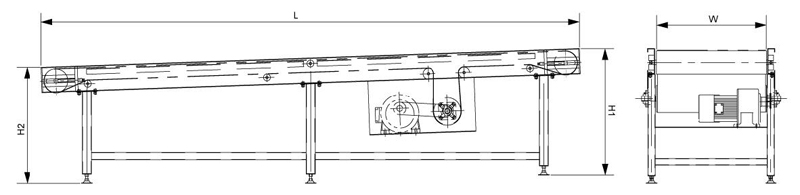 Inclined belt conveyor Inclined belt conveyor