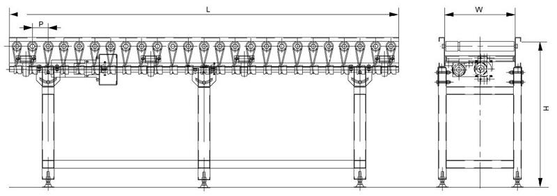 single grooved roller conveyor single grooved roller conveyor