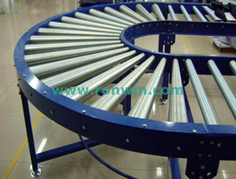 Non-driven Gravity Curved Roller Conveyor 