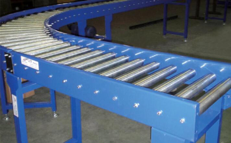Single Sprocket Driven Curved Roller Conveyor
