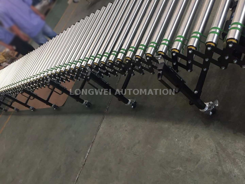 Motorised Flexible Expandable O-belt Roller Conveyor 