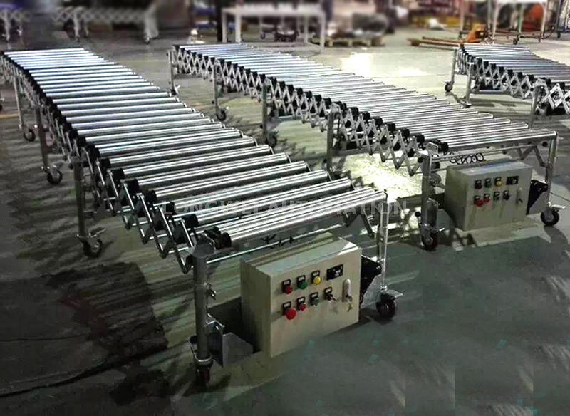 Motorized Flexible Expandable Toothed Belt Drive Roller Conveyor 