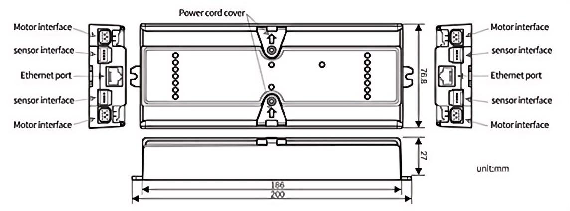 H100 motor drive roller controller dimensions and interface 