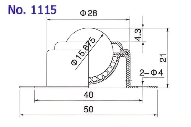 2-holes flange base fixing ball transfer unit