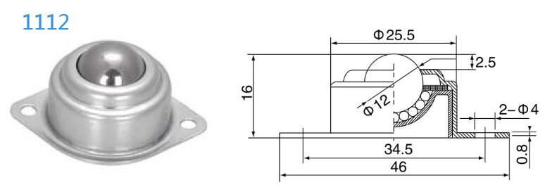 flange fixing ball transfer unit