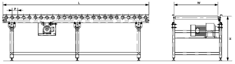 sing sprocket accumulating roller
