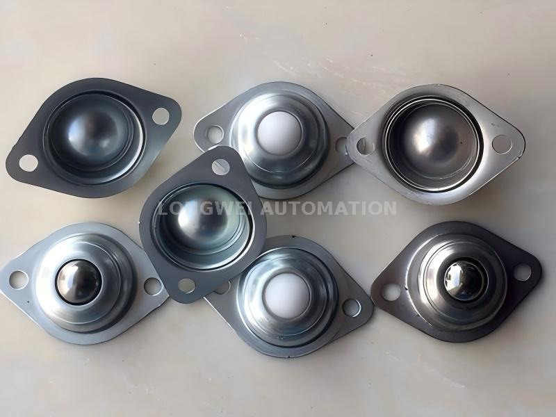 2-Hole Flange Ball Transfer Unit - Base Fixing, Low Profile | LONGWEI