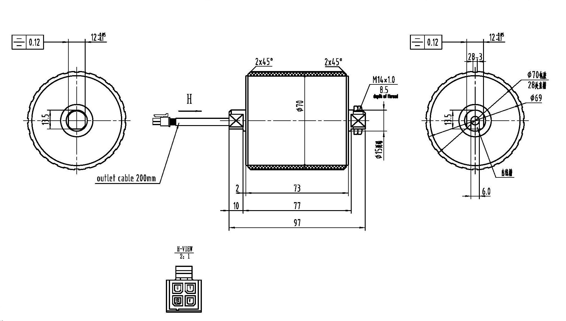 DGDD-67-50W-48V-350-1000RPMM-73L-P70-I Model (1)