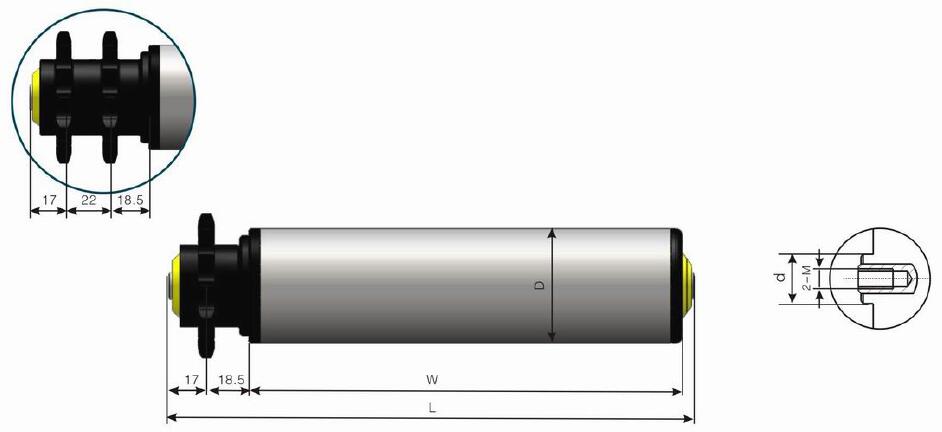 AC224 Polymer Sprocket Telescope-feed Accumulating Conveyor Roller