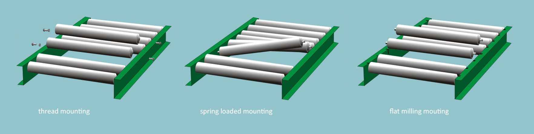conveyor roller mounting methods
