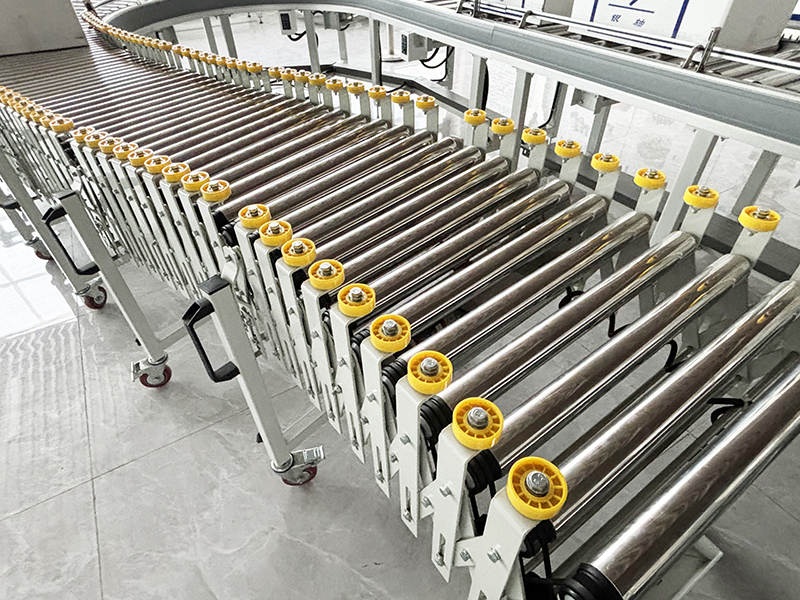 box packed roller conveyor-flexible expandable roller conveyor