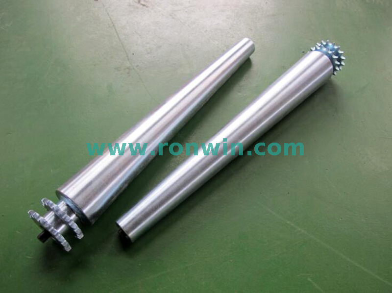 Zinc-plated Sprocket Chain Driven Heavy Load Conical Conveyor Roller 