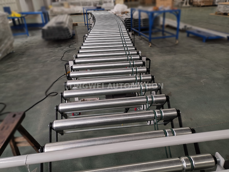 Motorised Flexible Expandable O-belt Roller Conveyor 