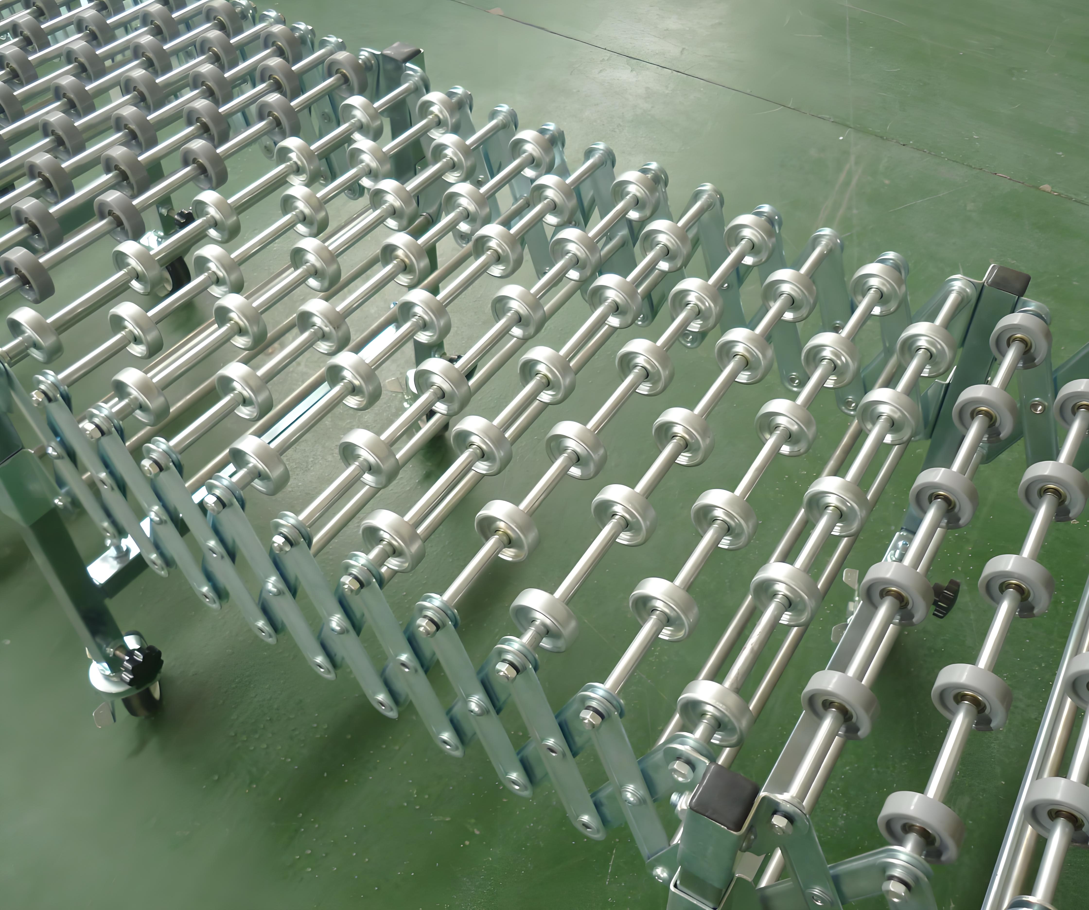 steel skate wheel flexible expandable conveyor