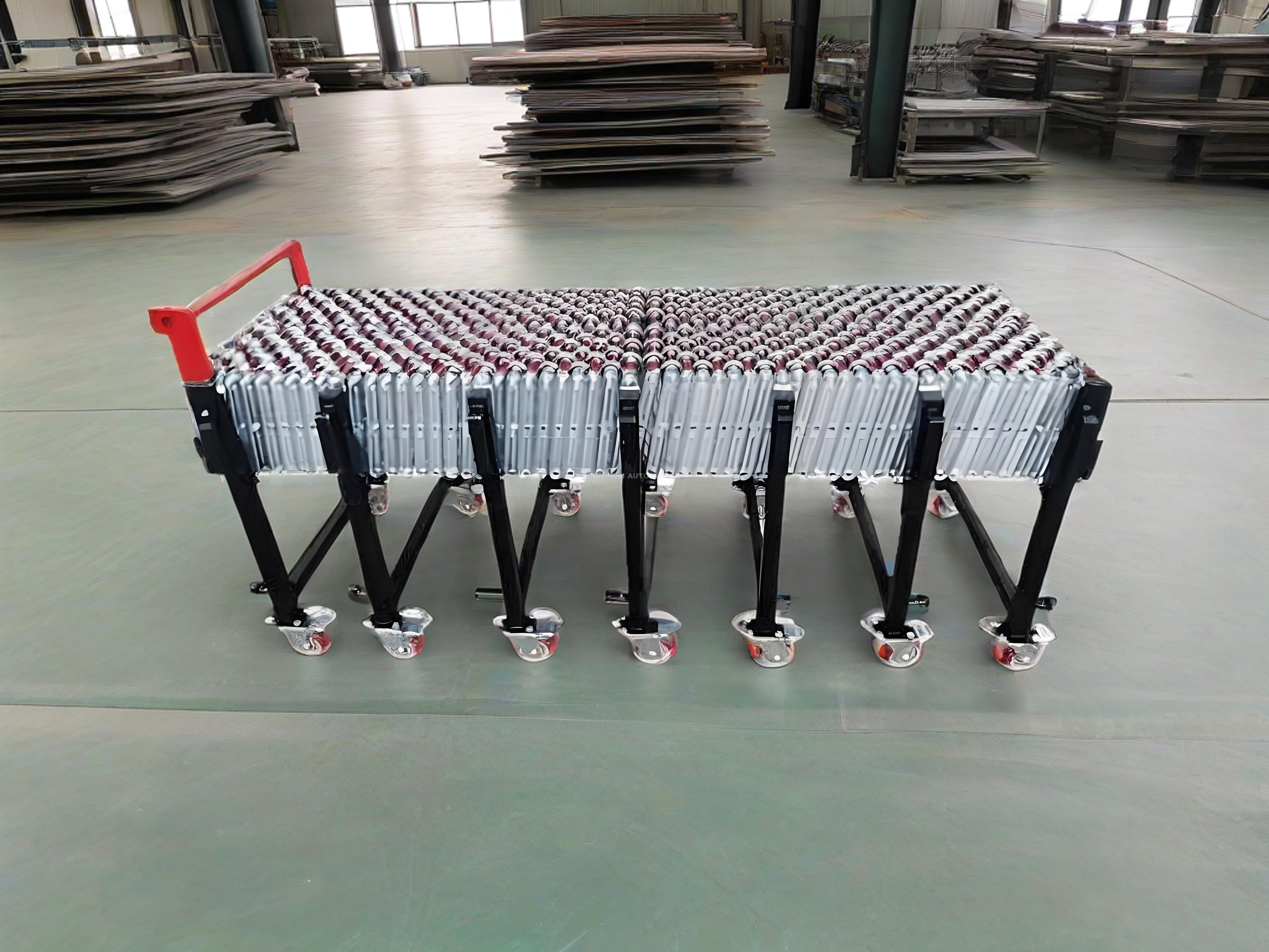 Flexible Extendable Steel Skate Wheel Conveyor for Material Handling