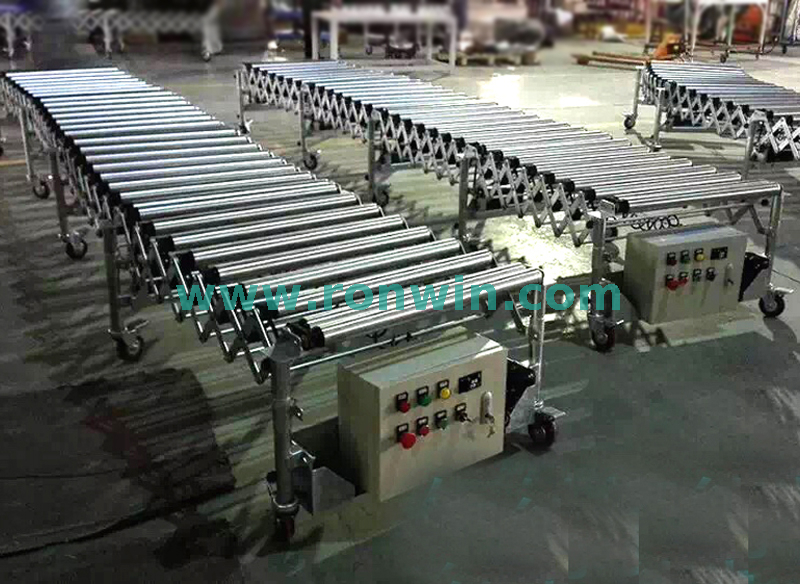 Motorised Flexible Expandable Roller Conveyor 