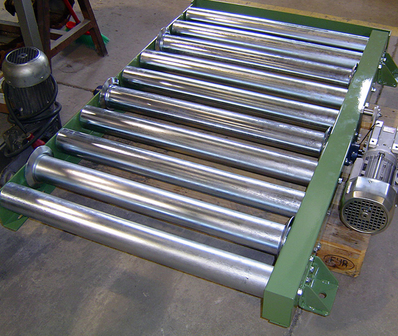 double sprocket chain driven roller conveyor