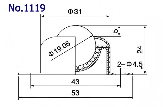 1119 2-holes flange base fixing ball transfer unit