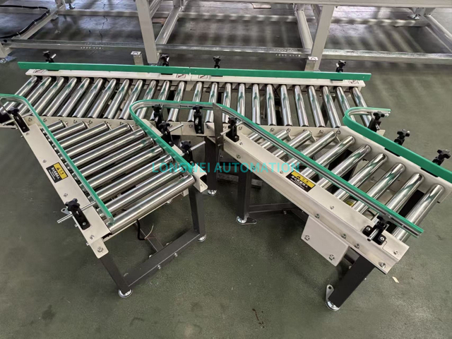 Converging and Diverging Roller Conveyor System