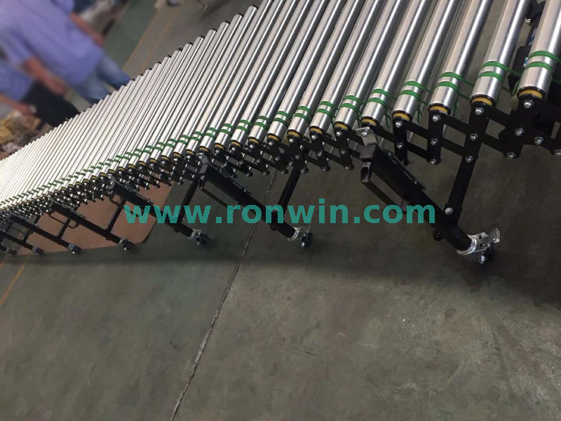 Free Curve O-belt Driven Flexible Extendable Roller Conveyor 