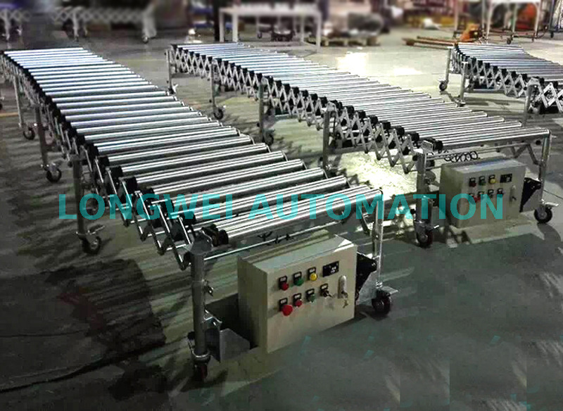 Motorized Flexible Expandable Roller Conveyor 