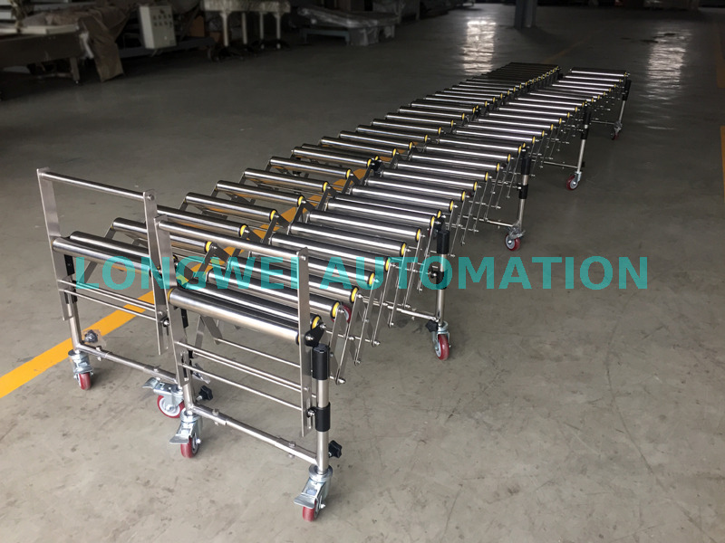 360 Rotation Flexible Expandable Gravity Roller Conveyor for Warehouse
