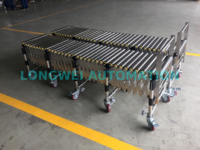360 Rotation Flexible Expandable Gravity Roller Conveyor for Warehouse